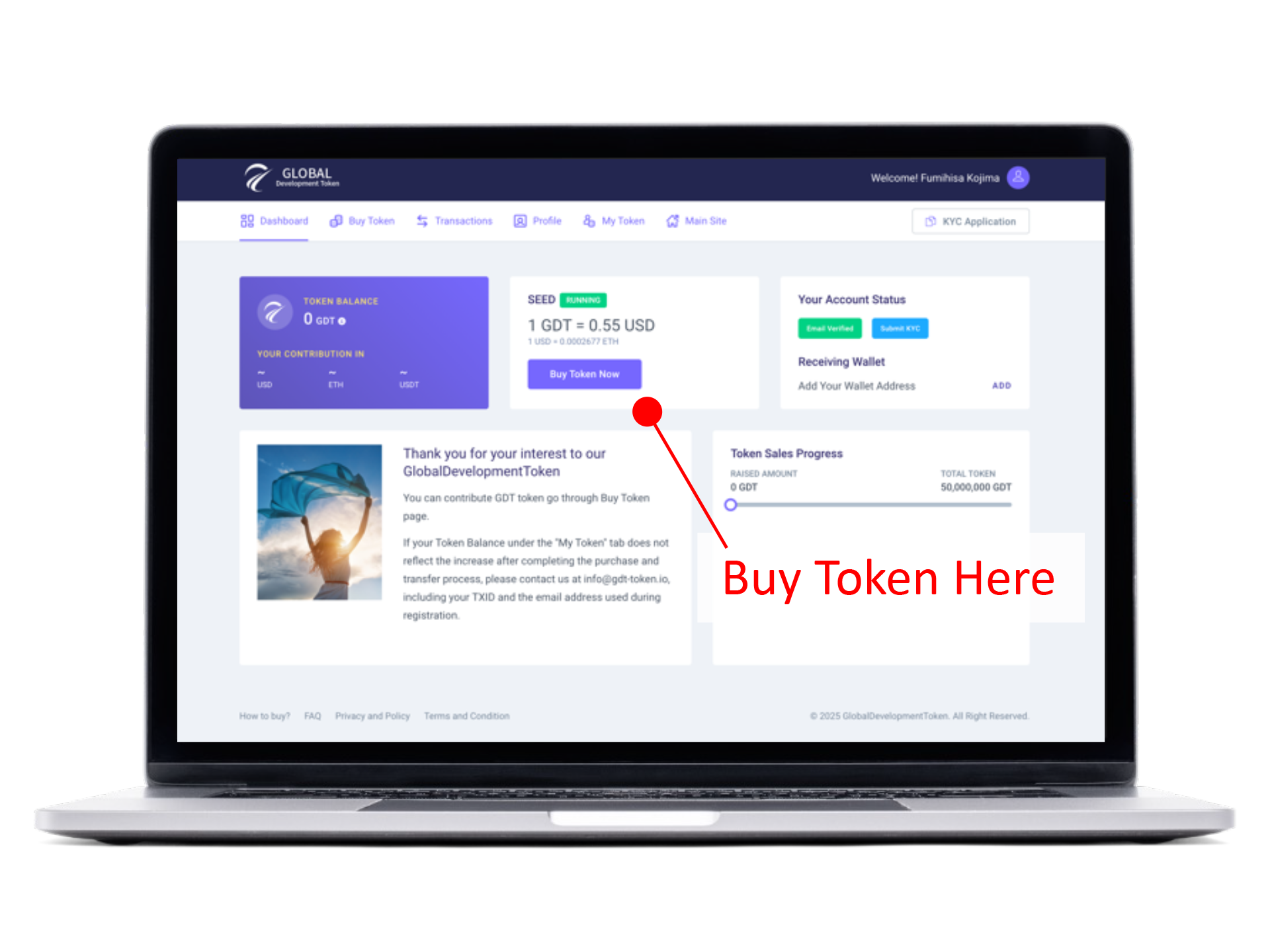 Log In & Buy Token