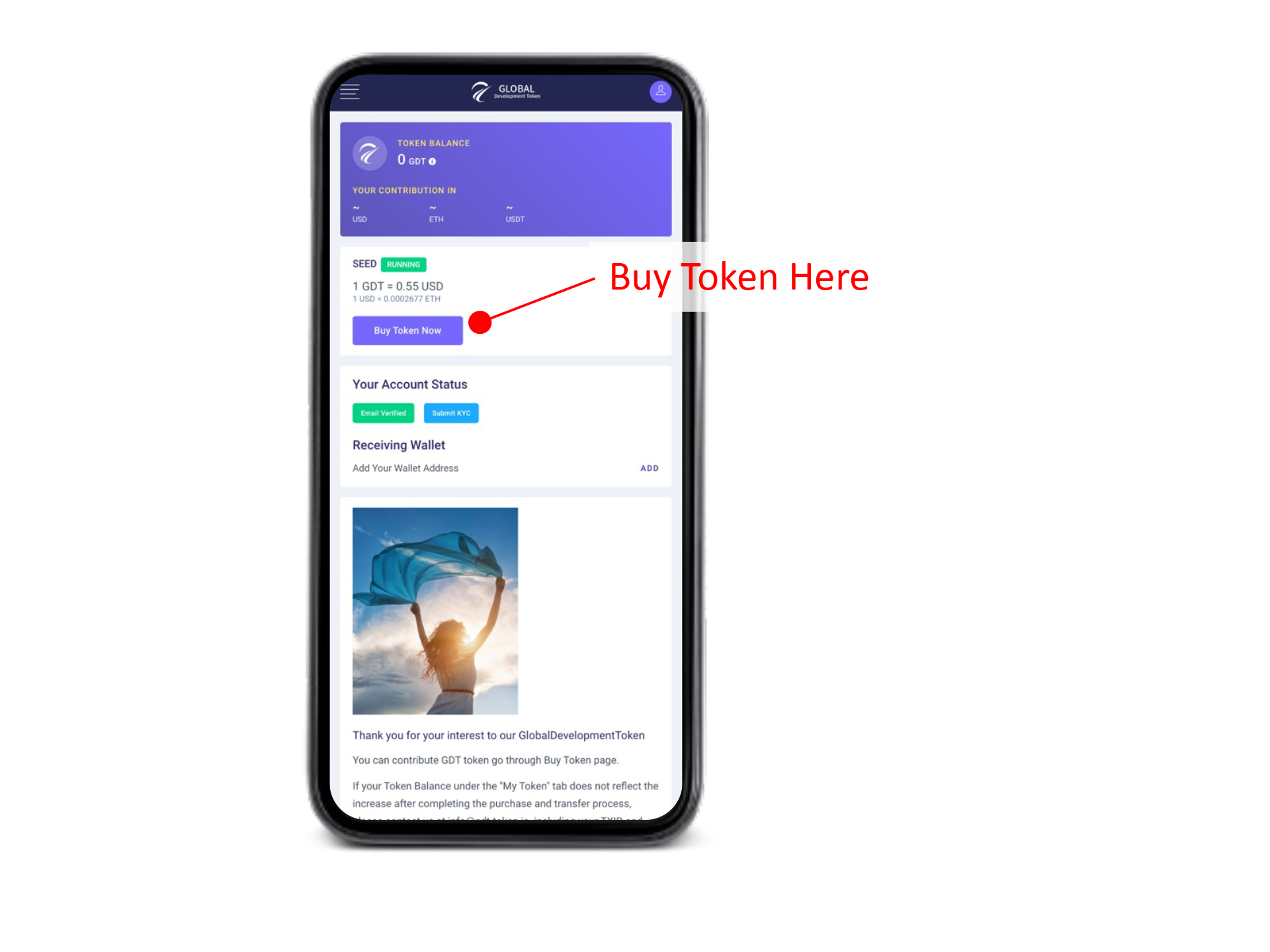 Log In & Buy Token
